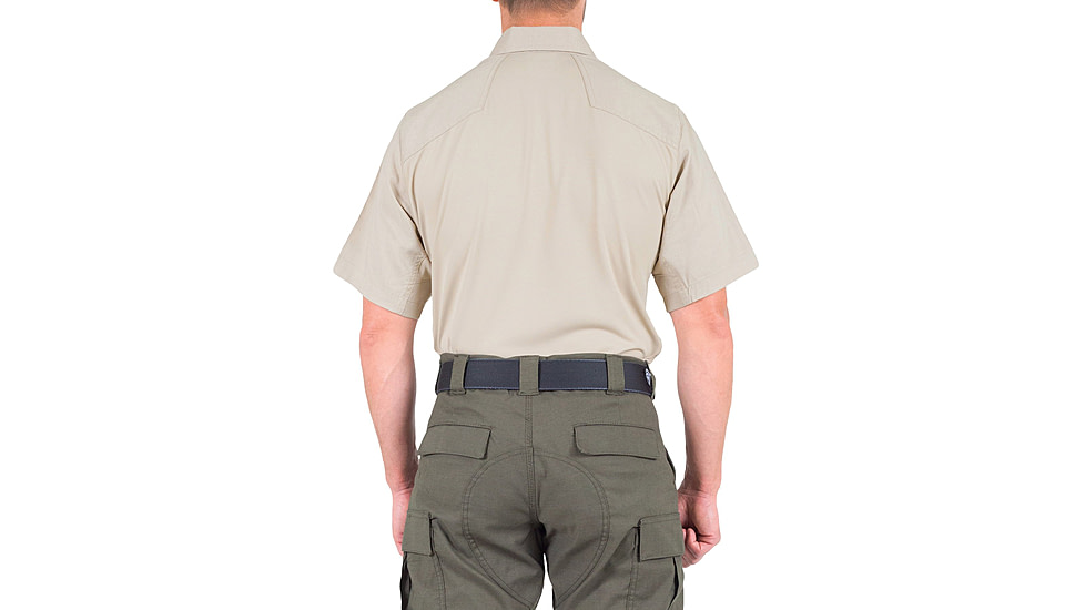 First Tactical V2 Pro Performance Short Sleeve Shirt - Mens, Silver Tan, Large, T, 112012-065-L-T