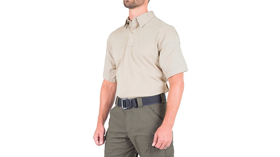 First Tactical V2 Pro Performance Short Sleeve Shirt - Mens, Silver Tan, Large, T, 112012-065-L-T