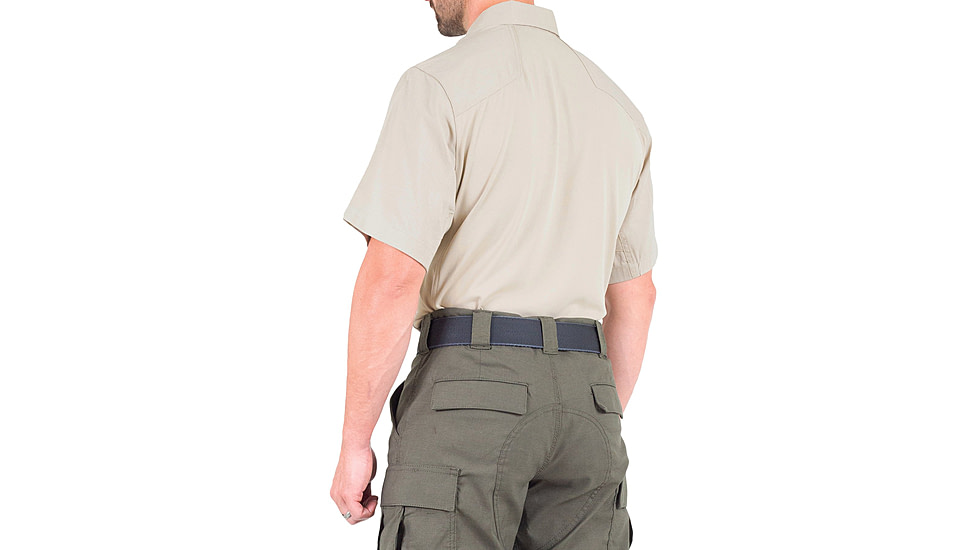 First Tactical V2 Pro Performance Short Sleeve Shirt - Mens, Silver Tan, Large, T, 112012-065-L-T