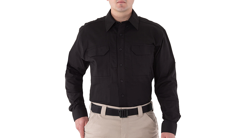 First Tactical V2 Tactical Long Sleeve Shirt - Mens, Black, Small, R, 111006-019-S-R
