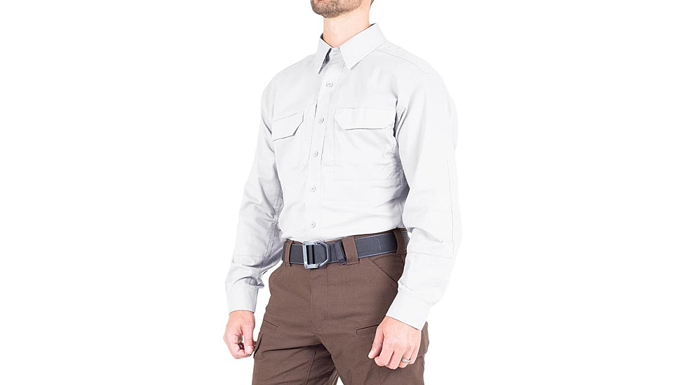First Tactical V2 Tactical Long Sleeve Shirt - Mens, White, Medium, R, 111006-010-M-R