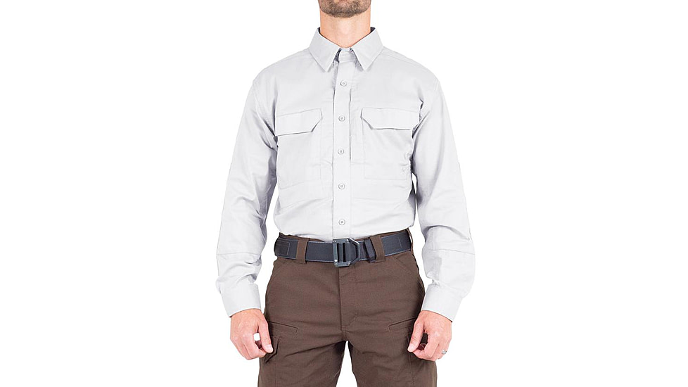 First Tactical V2 Tactical Long Sleeve Shirt, Regular Fit - Mens, White, Extra Small, 111006-010-XS-R