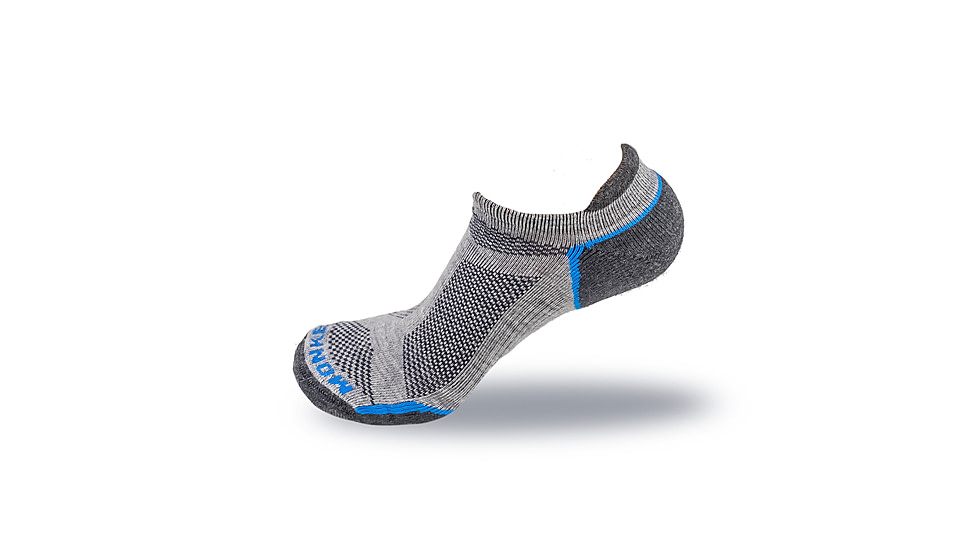 Fish Monkey No Show Guide Series Socks, Lite Grey, L, SM200-LGY-L