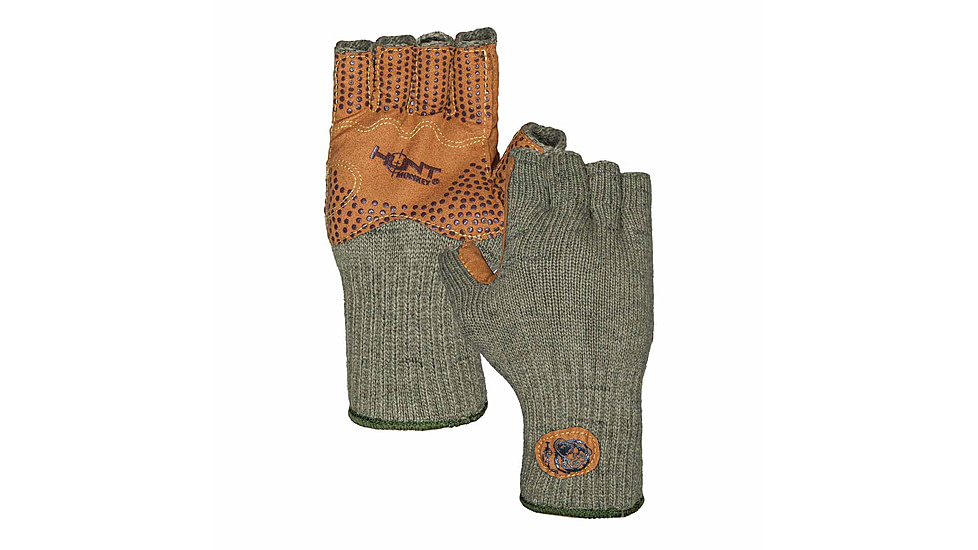 Fish Monkey Wooly Wool Half Finger, Green, S/M, HM713-WHHALF-S/M