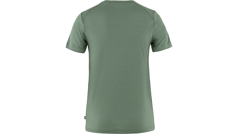 Fjallraven Abisko Wool Fox Short Sleeve - Womens, Patina Green/Terracotta Brown, Medium, F84118-614-243-M