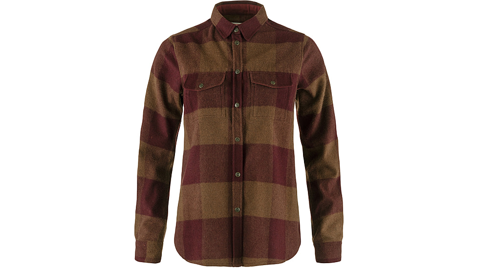 Fjallraven Canada Shirt - Womens, Autumn Leaf/Bordeaux Red, Medium, F90835-215-347-M