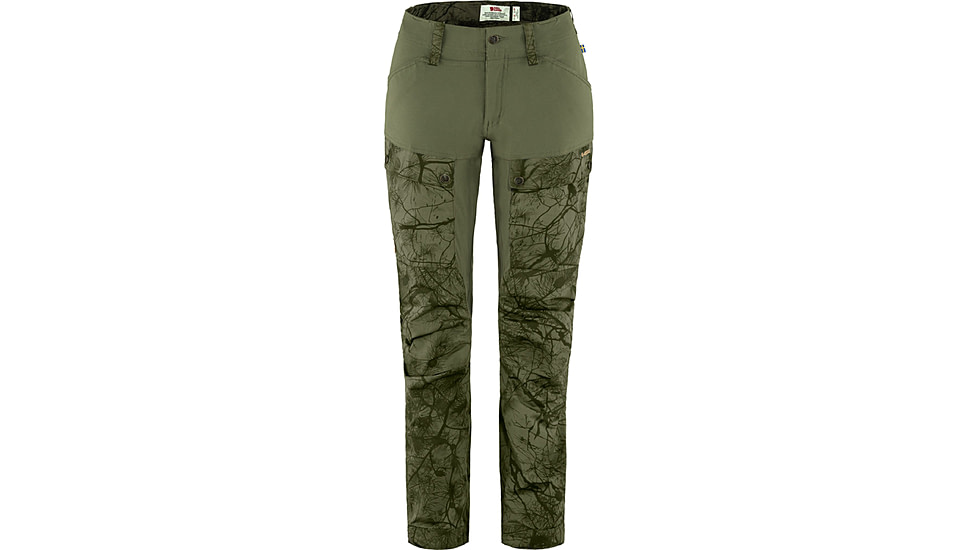Fjallraven Keb Trousers Curved - Womens, Short Inseam, Green Camo/Laurel Green, 36/Short, F86705-626-625-36/S
