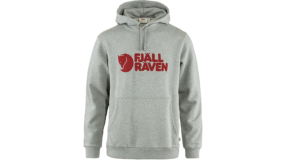 Fjallraven Logo Hoodie - Mens, Grey-Melange, Small, F84144-020-999-S