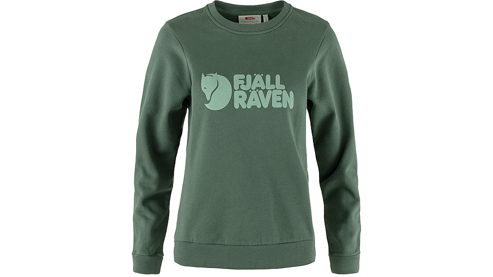 Fjallraven Logo Sweater - Womens, Large, Deep Patina/Misty Green, F84143-679-674-L