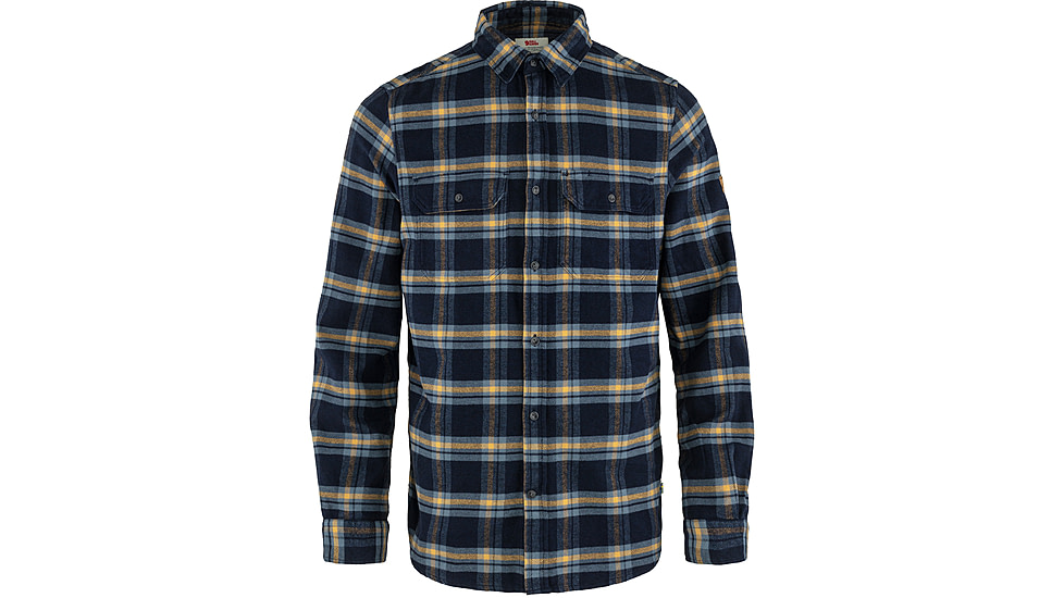 Fjallraven Ovik Heavy Flannel Shirt - Mens, Dark Navy-Buckwheat Brown, 2XL, F82978-555-232-XXL