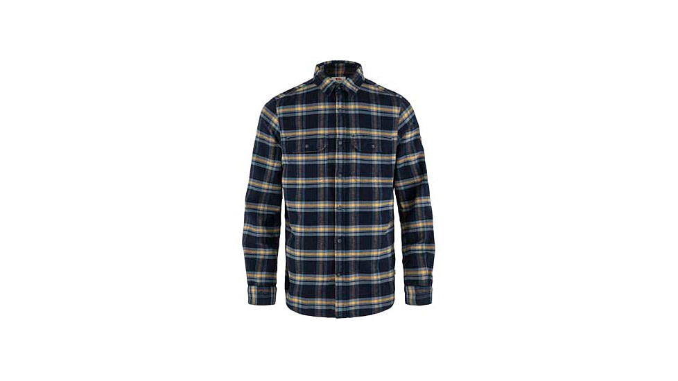 Fjallraven Ovik Heavy Flannel Shirt - Mens, Dark Navy/Buckwheat Brown, Medium, F82978-555-232-M