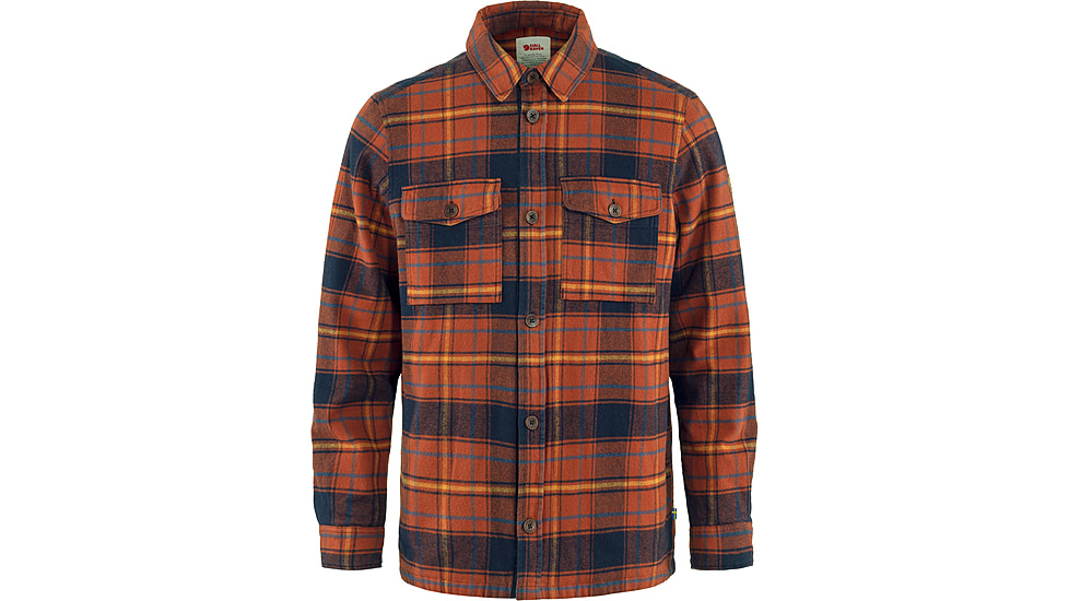 Fjallraven Ovik Lite Padded Shirt - Mens, Autumn Leaf-Dark Navy, Medium, F87069-215-555-M