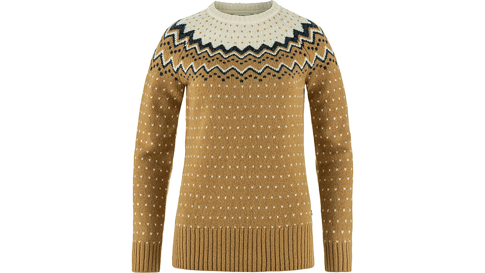 Fjallraven Ovik Rib Sweater - Womens, Buckwheat Brown-Chalk White, Extra Small, F89941-232-113FR-XS