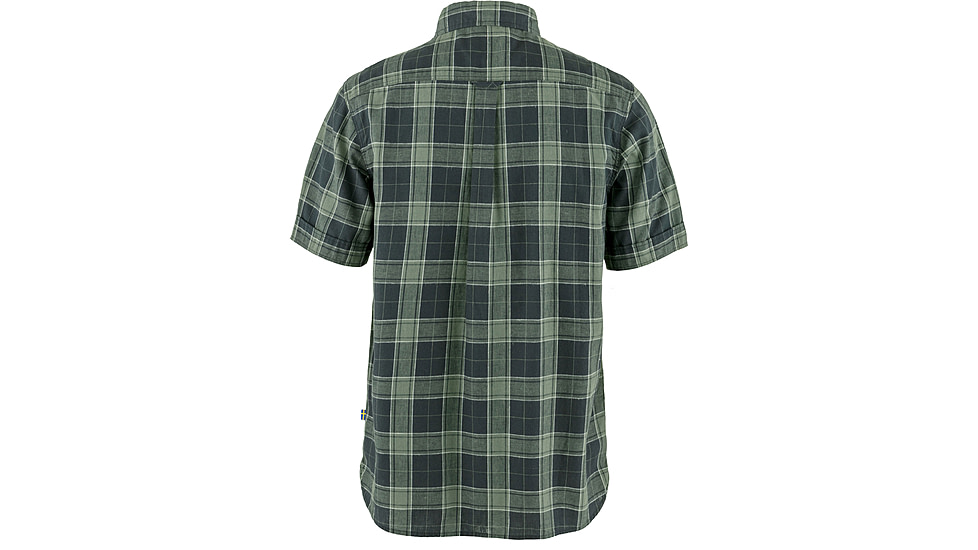 Fjallraven Ovik Travel Short Sleeve Shirt - Mens, Dark Navy/Patina Green, Medium, F87039-555-614-M