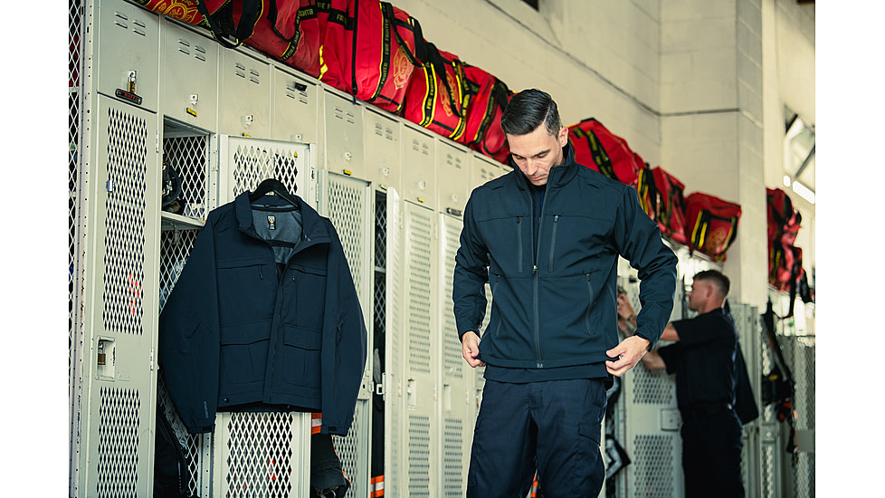 Flying Cross Dutyguard Full Zip Softshell Jacket - Mens, LAPD Navy, Long, Large, 5740086LARGELONG