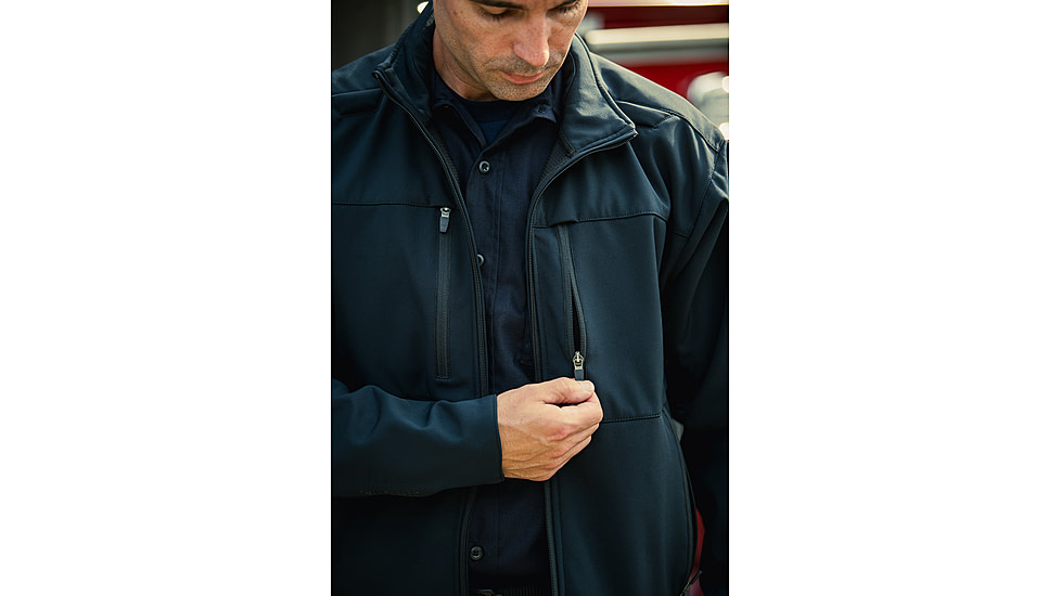 Flying Cross Dutyguard Full Zip Softshell Jacket - Mens, LAPD Navy, Long, Large, 5740086LARGELONG