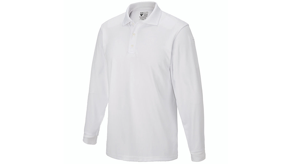 Flying Cross Long Sleeve Impact Polo Shirt - Men's, White, Extra Large, 322100XLARGENA