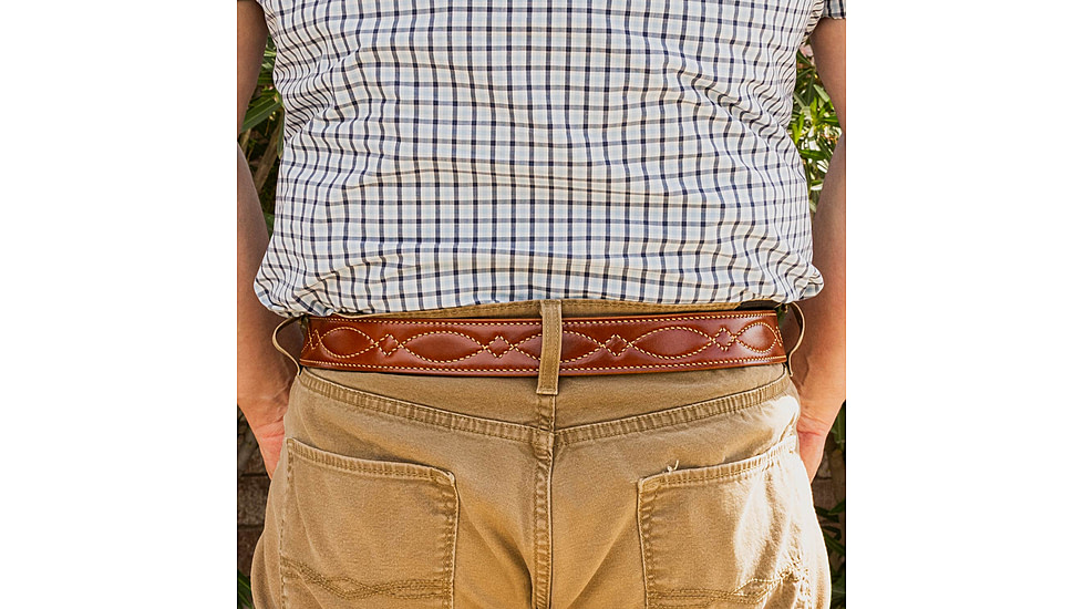 Galco CB7 1 1/2in Fancy Stitch Contour Holster Belt, Tan, 42in, CB7-42
