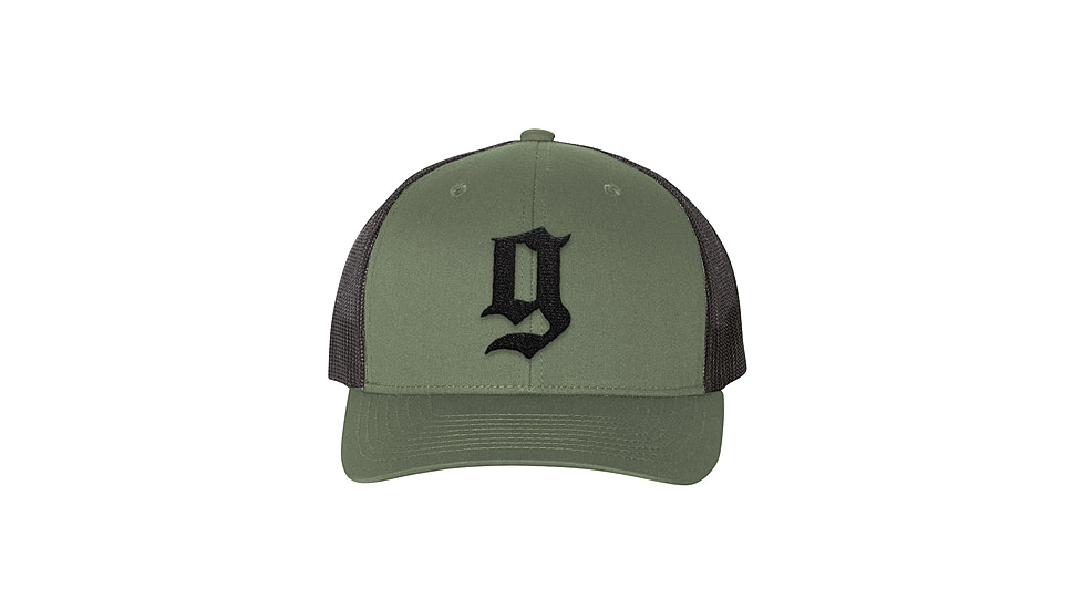 GBRS Group Puff G Trucker Hat, Loden, HAT-PUFF-GRNBLK