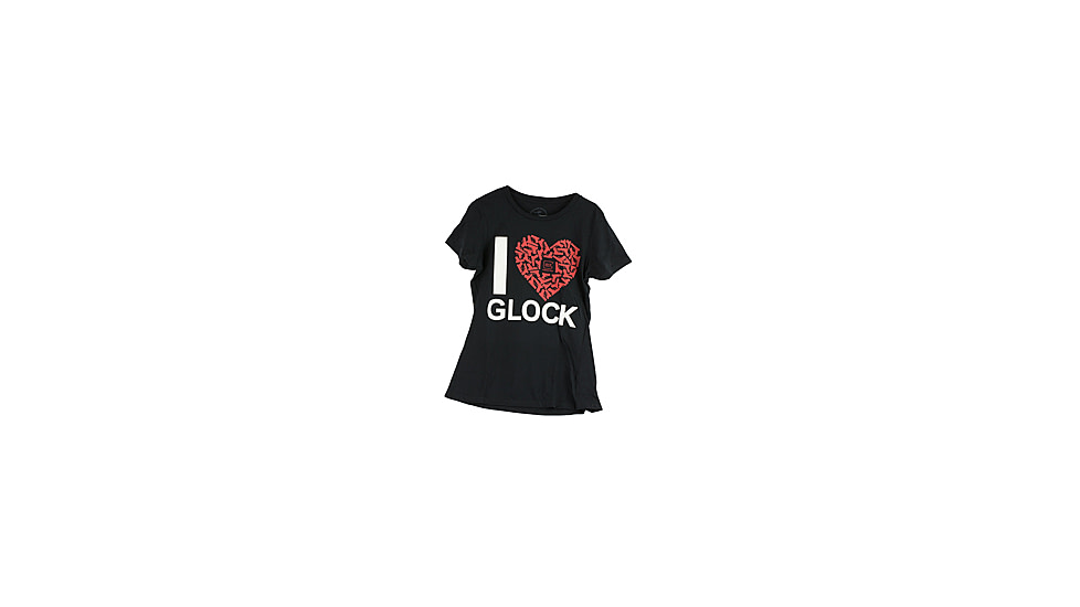 Glock Women Short Sleeve "I Love Glocks" Shirt, Black, XL, GLAP95134