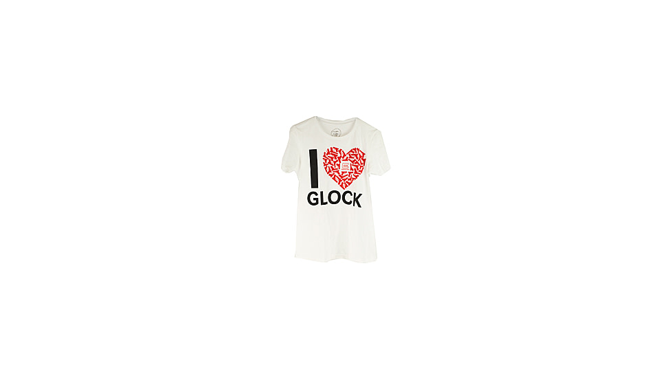 Glock Women Short Sleeve "I Love Glocks" Shirt, White, XL, GLAP95140