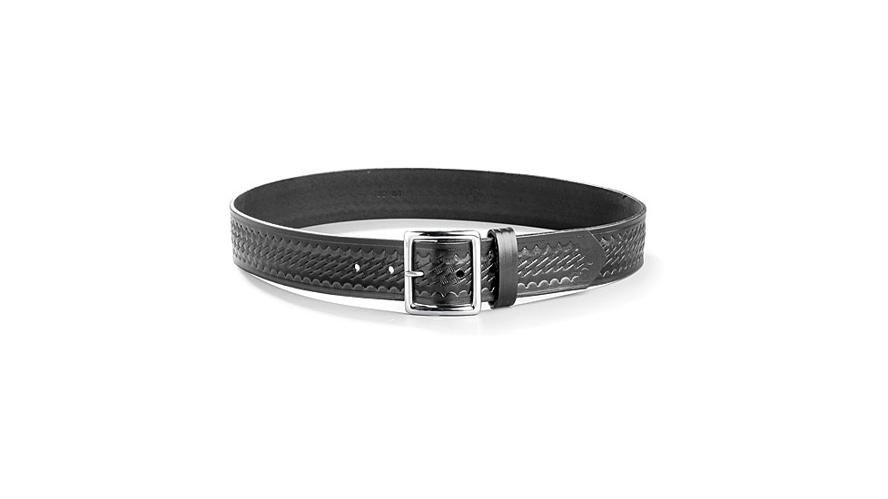 Gould &amp; Goodrich Pants Garrison Belt, 46, Nickel Buckle, Black Weave, B52-46W