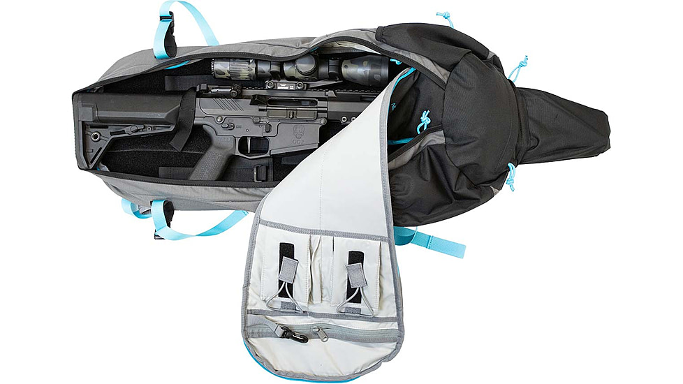 Grey Ghost Gear Apparition Short Barreled Rifle Bag, Black/Cayan Zips, GTG5874-2-49