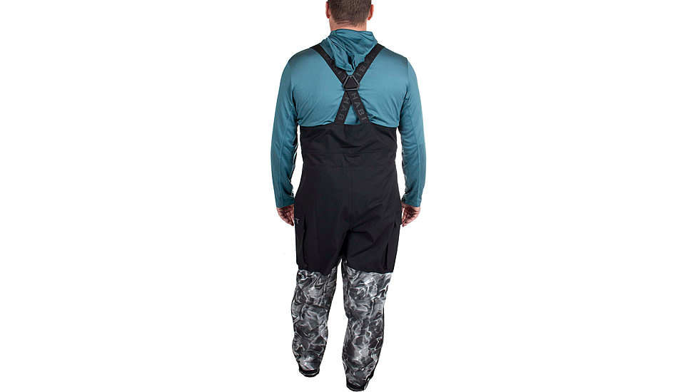 Habit Anglers Bluff Rain Bib - Mens, Habit Gray Waves/Black, 2XL, RS10033-7A7-2X