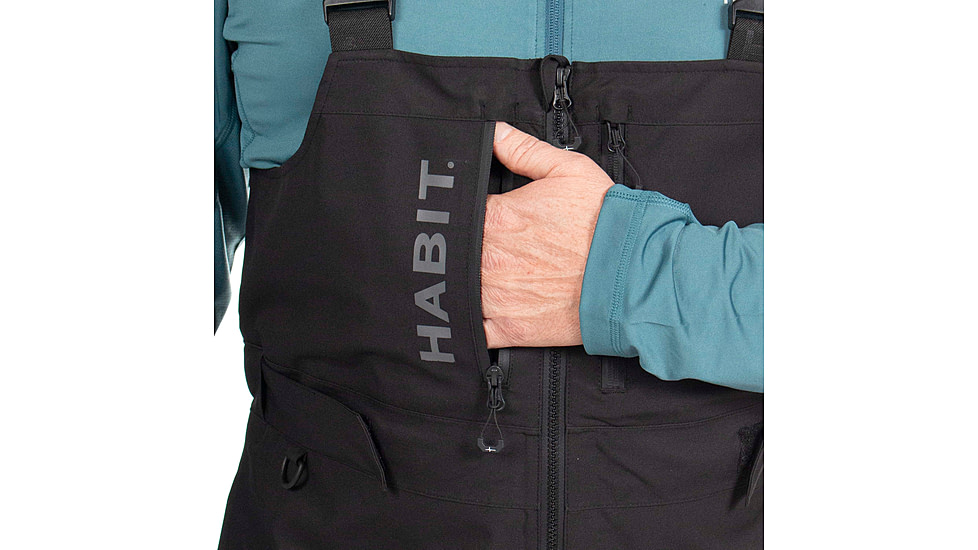 Habit Anglers Bluff Rain Bib - Mens, Habit Gray Waves/Black, 2XL, RS10033-7A7-2X