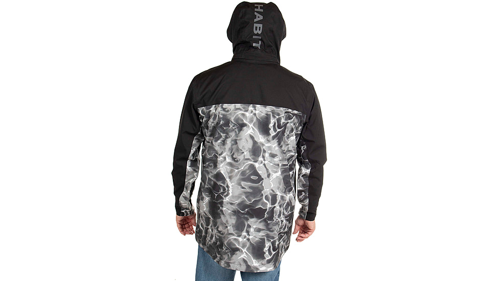 Habit Anglers Bluff Rain Jacket, Habit Gray Waves/Black, Extra Large, RS10032-O-8-6-XL-4G5