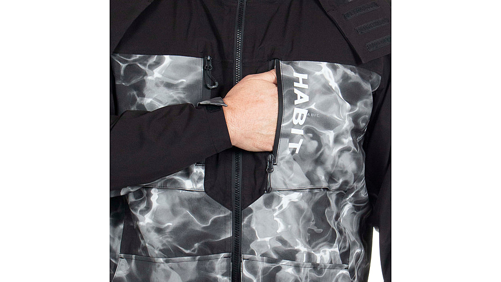 Habit Anglers Bluff Rain Jacket, Habit Gray Waves/Black, Extra Large, RS10032-O-8-6-XL-4G5