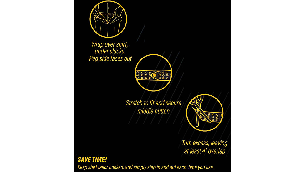 HERO'S PRIDE Shirt Tailor Rubber Belt - Men's, Gray, 44, 9074B44