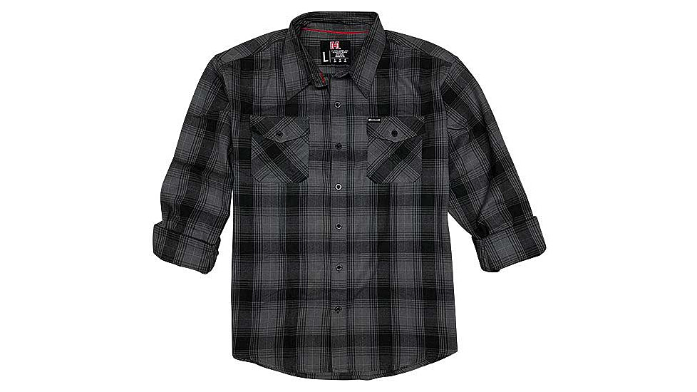 Hornady Gear Flannel Shirt - Mens, Large, Black/Gray, 32223