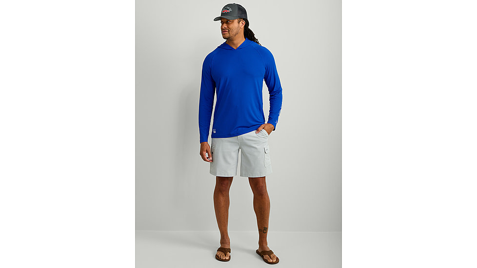 HUK Performance Fishing A1A Performance Hoodie - Mens, Ocean Blue, Large, H1200650-460-L