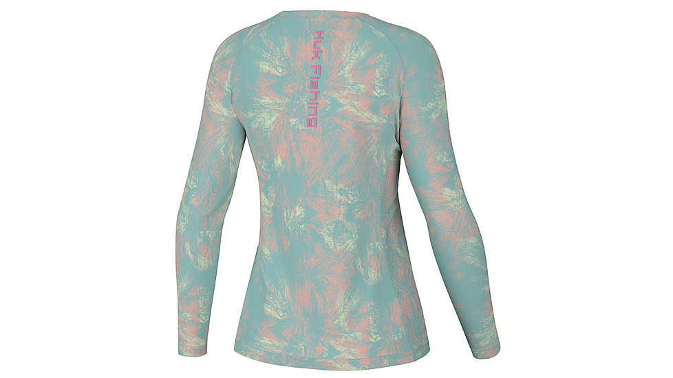 HUK Performance Fishing Aqua Dye Pursuit Crew Shirt - Womens, Marine Blue, L, H6120173-372-L