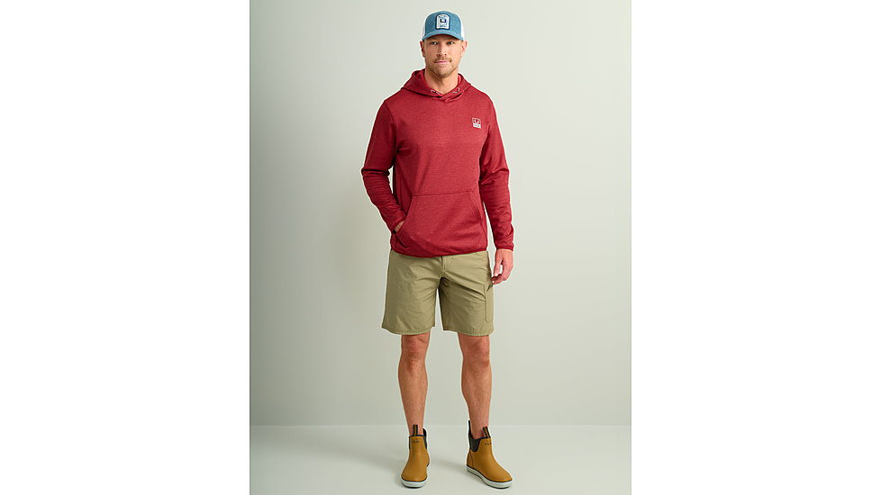 HUK Performance Fishing Cold Front Hoodie - Mens, Scrlt Blz Hthr, 2XL, H1300093-622-XXL
