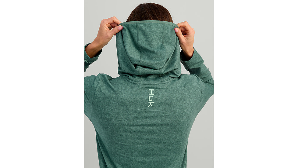 HUK Performance Fishing Coldfront Pullover Hoodie - Womens, Nrth Atlnc Hthr, Small, H6130023-367-S