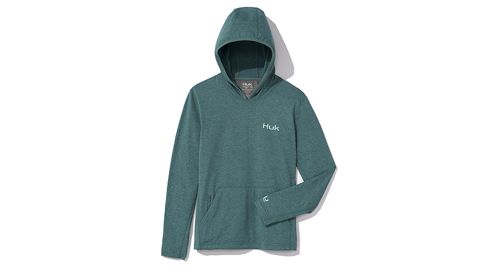 HUK Performance Fishing Coldfront Pullover Hoodie - Womens, Nrth Atlnc Hthr, Small, H6130023-367-S
