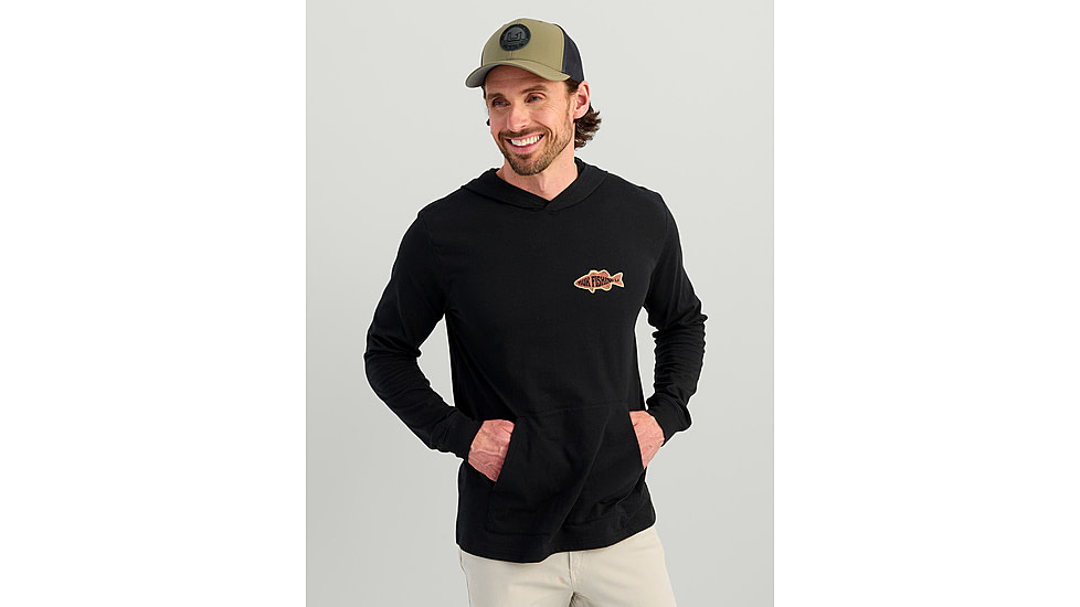 HUK Performance Fishing Huk Bass Apparel Hoodie Tee - Mens, Black, Medium, H1000580-001-M