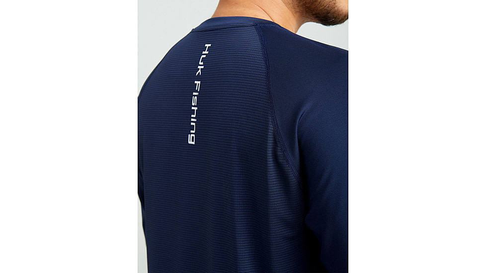 HUK Performance Fishing Huk Icon Crew Long Sleeve Shirt Naval Academy 2XL C98F4773, ATH1200573413M