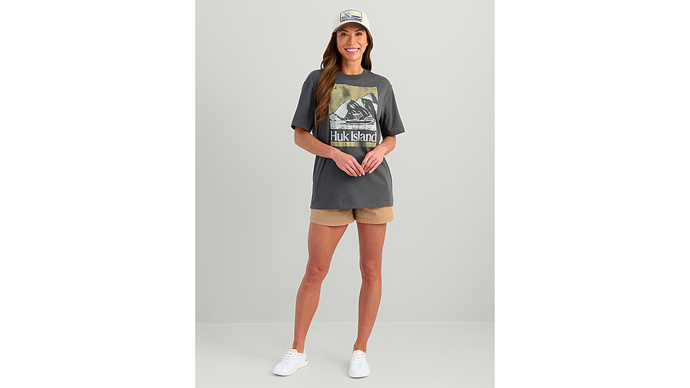 HUK Performance Fishing Huk Island T-Shirt - Womens, Short Sleeve, Volcanic Ash, Medium, H6100104-013-M