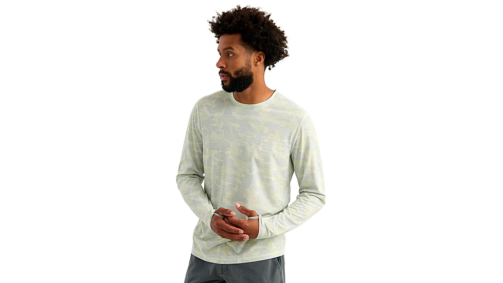 HUK Performance Fishing Drift Printed Long Sleeve Crew - Mens
