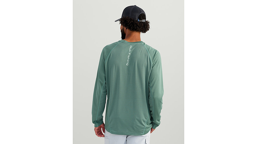 HUK Performance Fishing Icon LS Crew Shirt - Mens, North Atlantic, Small, H1200573-365-S