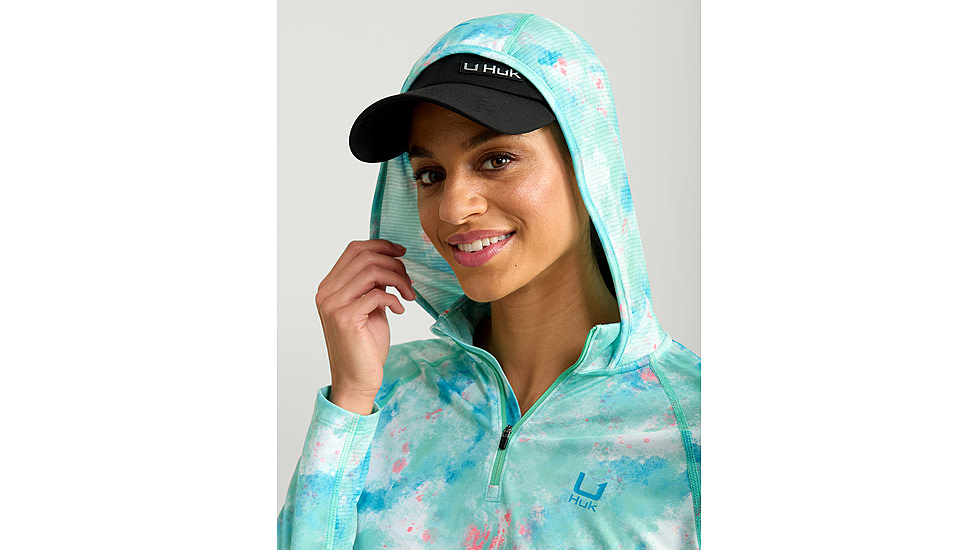 HUK Performance Fishing Icon Performance Hoodie - Womens, Bermuda, Extra Large, H6120171-373-XL