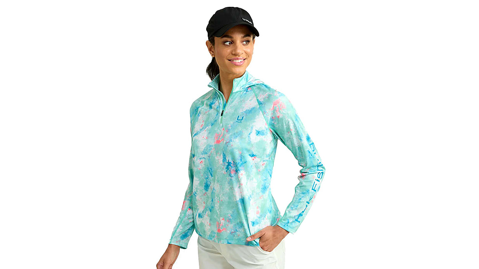 HUK Performance Fishing Icon Performance Hoodie - Womens, Bermuda, Extra Large, H6120171-373-XL