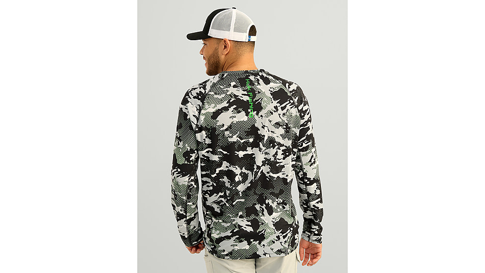 HUK Performance Fishing KC Print Icon Performance Hoodie - Mens, Black, Medium, H1200586-001-M