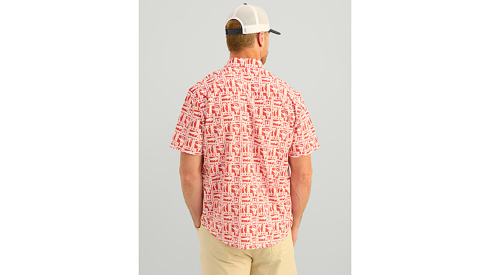 HUK Performance Fishing Kona Printed Short Sleeve Shirt - Mens, Channel Marker2, Extra Large, H1500212-625-XL