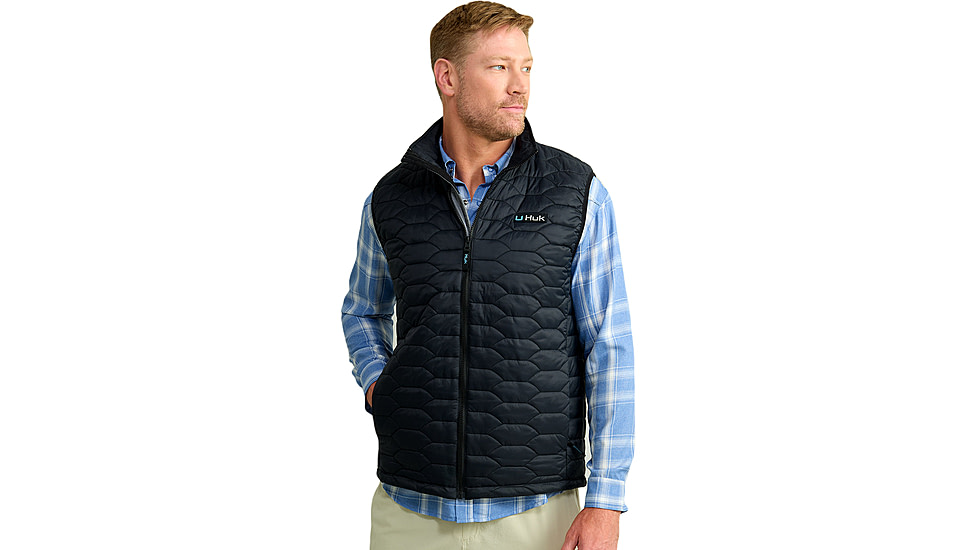 HUK Performance Fishing Scale Vest - Mens, Black, Large, H4000157-001-L