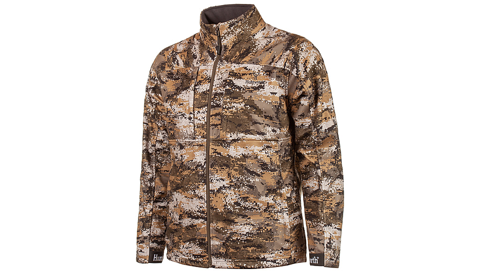 Huntworth Elkins Mid Weight Windproof Soft Shell Jacket Grid Fleece Interior - Mens, Disruption, Large, E-9501-DC-L
