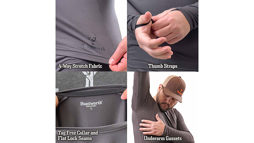Huntworth Casper Heat Boost Heavyweight Base Layer Shirt - Men's, Dark Gray, Medium, E-9604-DG-M